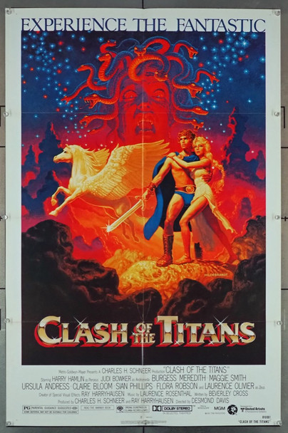 CLASH OF THE TITANS (1981) 4195 Movie Poster U.S. One-Sheet Poster (27x41) Folded  Very Fine Condition  Art by the Hildebrandt Brothers