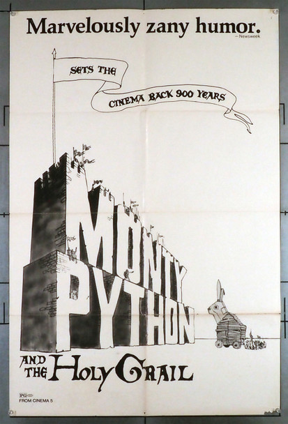MONTY PYTHON AND THE HOLY GRAIL (1975) 31989 Movie Poster	 Original U.S. One-Sheet Poster (27x41)  Folded  Very Good Plus Condition
