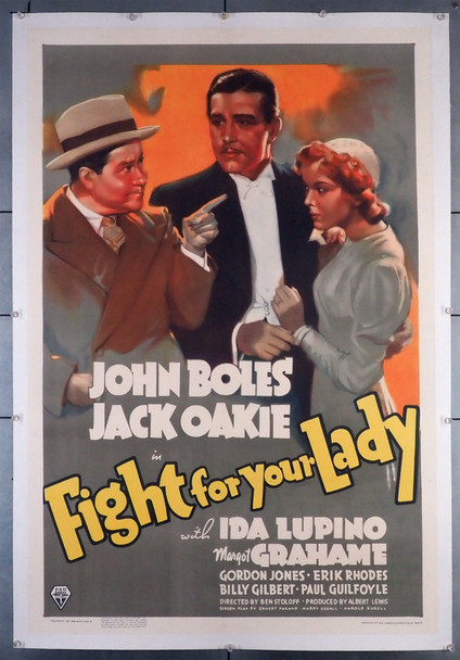 FIGHT FOR YOUR LADY (1937) 32023 Movie Poster Original U.S. One-Sheet Poster (27x41) Linen Backed  Very Fine