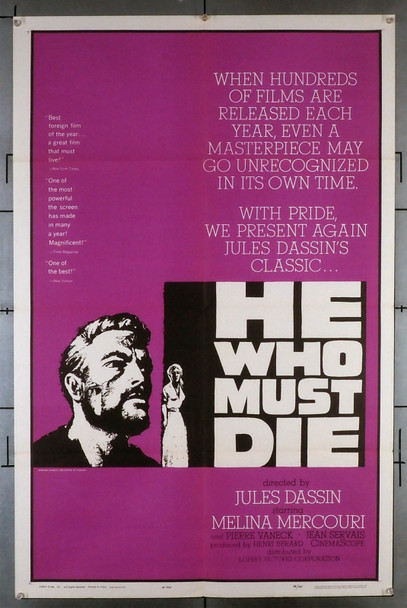 He Who Must Die (1957) Original Movie Poster