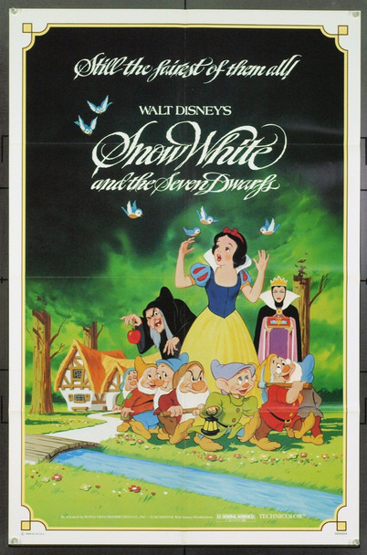 SNOW WHITE AND THE SEVEN DWARFS (1937) 3234 Original Walt Disney Productions One Sheet Poster (27x41). Re-release of 1983. Folded. Very Fine Plus.