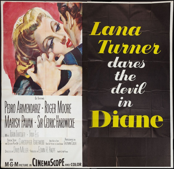 DIANE (1955) 7437 Original MGM Six Sheet Poster (81x81).   Very fine to near mint condition.