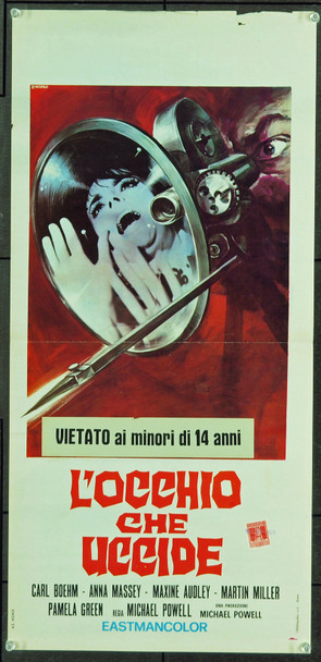 PEEPING TOM (1961) 8029 Movie Poster Italian 13x27. Very Good.  Re-release of the Sixties.