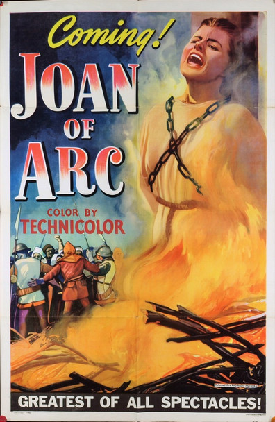 JOAN OF ARC (1948) 8063 Movie Poster (27x41)  Ingrid Bergman  Jose Ferrer  Victor Fleming Original RKO Advance One Sheet Poster (27x41).  Folded. Very Fine Condition.