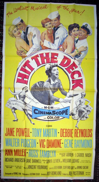 HIT THE DECK (1955) 10001 Original MGM Three Sheet Poster (41x81). Folded. Fine Plus
