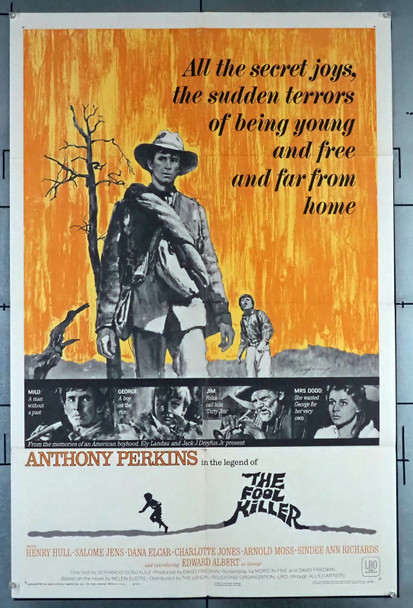 FOOL KILLER, THE (1965) 11020  Movie Poster (27x41)  Folded  Fine  Tony Perkins  Henry Hull   Servando Gonzalez Original Allied Artists One Sheet Poster (27x41). Folded.   Fine Condition.  Average Used