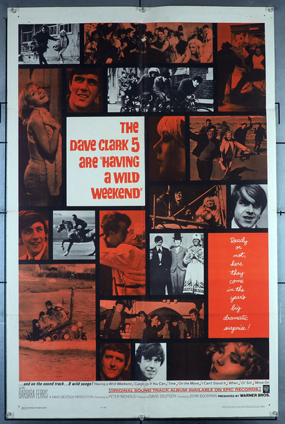 CATCH US IF YOU CAN (1965) 11121  (HAVING A WILD WEEKEND) Dave Clark Five Movie Poster Original Warner Brothers One Sheet Poster (27x41). Folded. Very Good Plus Condition