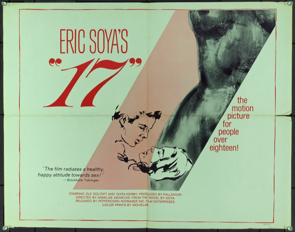 SYTTEN (1965) 12083 Original Peppercorn-Wormser Film Enterprises Half Sheet Poster (22x28).  Folded. Fine Plus Condition.