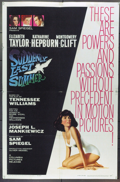 SUDDENLY, LAST SUMMER (1960) 13830 Movie Poster (27x41) Folded  Elizabeth Taylor  Montgomery Clift  Katherine Hepburn SUDDENLY&#44; LAST SUMMER Original Columbia Pictures One Sheet Poster (27x41). Folded. Very Fine.