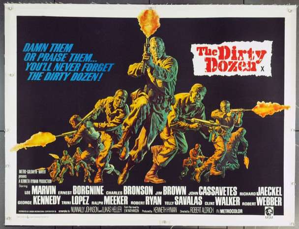 DIRTY DOZEN, THE (1967) 15965 Original British Quad Poster (30x40). Linen-Backed. Very Fine.