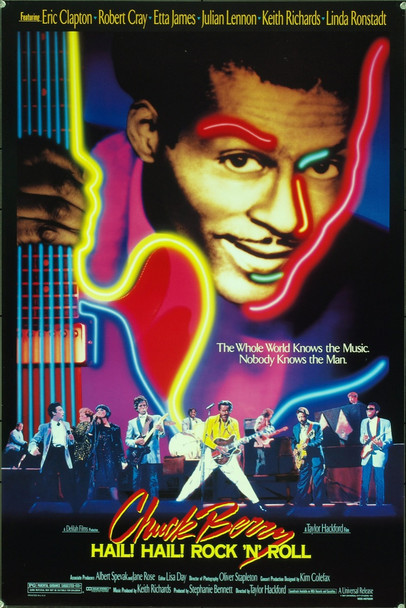CHUCK BERRY HAIL! HAIL! ROCK 'N' ROLL (1987) 20402  Berry Clapton Keith Richards Movie Poster Original Delilah Films/Universal Pictures Non-standard One Sheet Poster (26 1/2 X 39 5/8). Rolled. Very Fine Plus Condition.