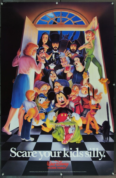 SCARE YOUR KIDS SILLY (VIDEO) (1984) 1787  Very Early Disney Company Video Promotion Poster  Cool! Walt Disney Video.  26x40.  Rolled.  Very Fine Plus