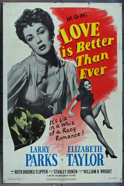 LOVE IS BETTER THAN EVER (1952) 2916 Original MGM One Sheet Poster (27x41).  Folded.  Fine Plus.