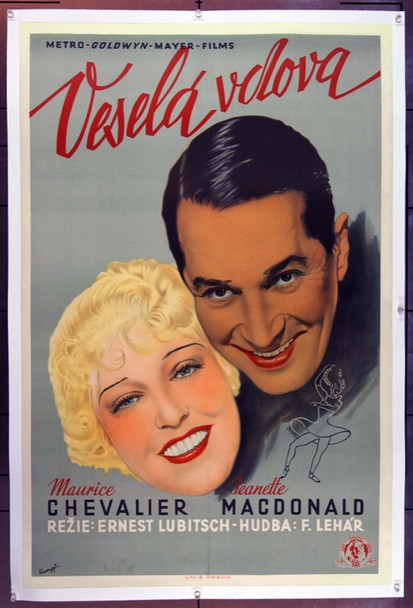 MERRY WIDOW, THE (1934) 13936 Original Czech Poster.  24X36. Fine Plus.  Slightly trimmed.