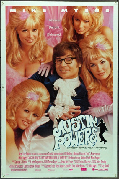 AUSTIN POWERS: INTERNATIONAL MAN OF MYSTERY (1997) 15579 Original New Line Cinema Style B One Sheet Poster (27x41).  Double-Sided.  Unfolded.  Very Fine Plus.