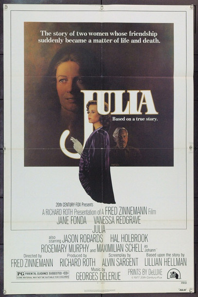 JULIA (1977) 1111 JULIA Original 20<sup>th</sup>Century-Fox One Sheet Poster (27x41). Richard Amsel Artwork. Folded. Very Fine.