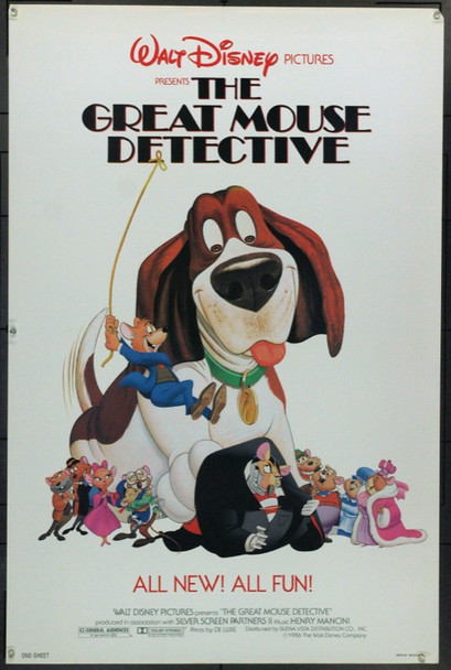 GREAT MOUSE DETECTIVE, THE (1986) 1688 Original Walt Disney Productions One Sheet Poster (27x41). Rolled. Very Fine.