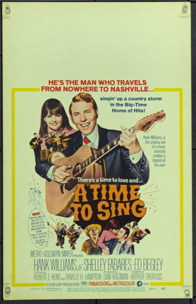 TIME TO SING, A (1968) 21941 Original MGM Window Card.  14x22. Very Fine.