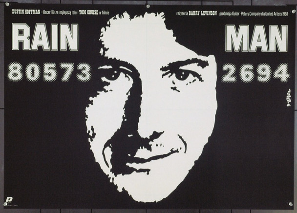 RAIN MAN (1988) 22068 Original Polish Monochrome Poster (26x28 horizontal format). Very Fine.