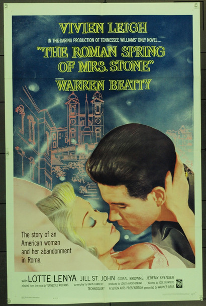 ROMAN SPRING OF MRS. STONE, THE (1962) 21764 Original Warner Brothers One Sheet Poster (27x41). Folded. Very Fine Plus.