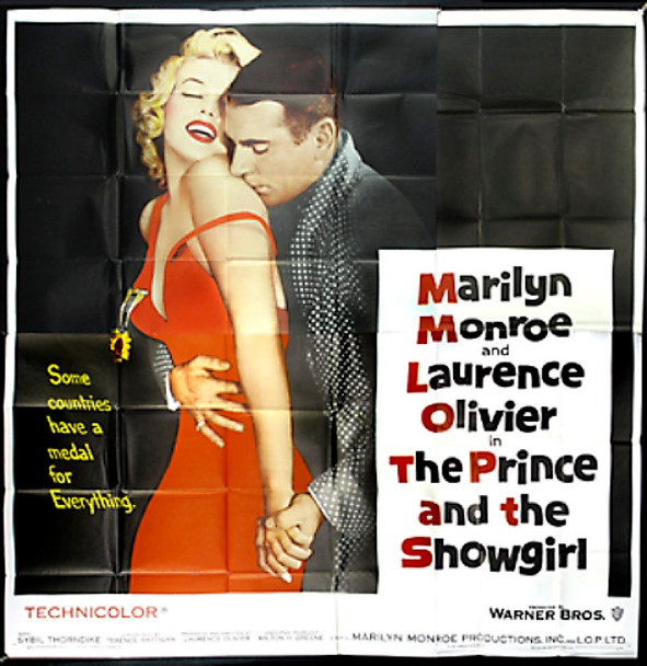PRINCE AND THE SHOWGIRL, THE (1957) 14475 Original Warner Bros. Six Sheet Poster (81x81).  Linen-Backed.  Very Fine Condition.