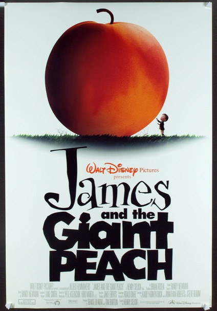 JAMES AND THE GIANT PEACH (1995) 19768  Movie Poster  Double-Sided One-Sheet  Paul Terry, Jane Leeves  Roald Dahl  Susan Sarandon  Joanna Lumley  Richard Dreyfuss  Henry Selick Original Walt Disney Productions One Sheet Poster (27x41).  Rolled.  Double-sided. Very Fine Plus Condition.