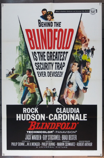 BLINDFOLD (1966) 11295 Original Universal Pictures One Sheet Poster (27x41).  Folded.  Fine Plus.