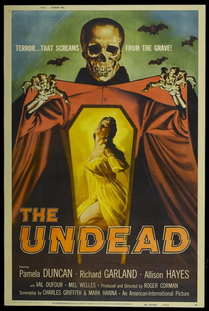 UNDEAD, THE (1957) 19063 Movie Poster  Pamela Duncan  Richard Garland  Billy Barty  Roger Corman Original American International Pictures 40x60 Poster.  Very Fine.