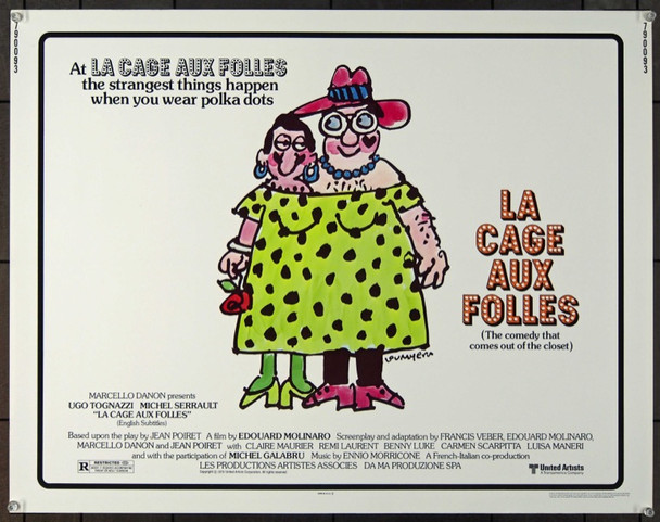 LA CAGE AUX FOLLES (1979) 24839 Original United Artists Half Sheet Poster (22x28).  Rolled.  Very Fine.