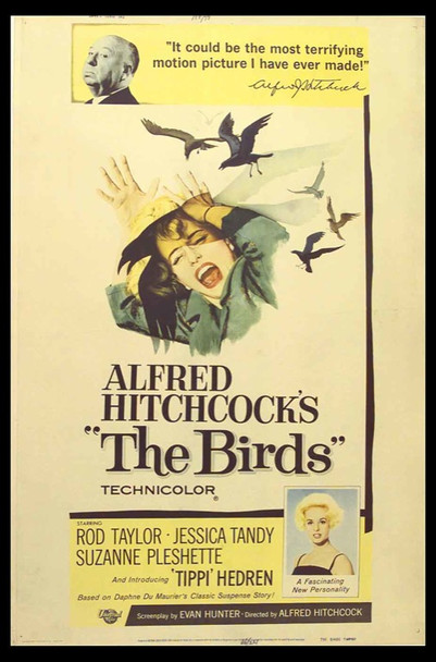 BIRDS, THE (1963) 13780 Movie Poster Original Universal Pictures 40x60 Poster.  Rolled.  Very Fine.