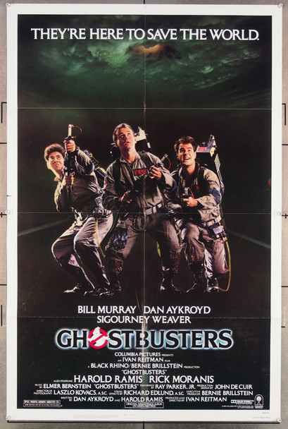 GHOSTBUSTERS (1984) 3280  Movie Poster  Folded  Vintate Original  Bill Murray  Dan Aykroyd  Ivan Reitman    Columbia Pictures Original One Sheet Poster ( 27x41).  Folded.   Very Fine.