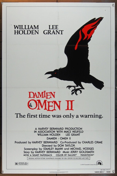 DAMIEN OMEN II (1978) 5089 Movie Poster Original U.S. One-Sheet Poster  27x41  Folded   Very Good Condition