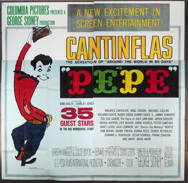 PEPE (1960) 5462 Original Columbia Pictures Six Sheet Poster (81x81).  Folded.  Very Fine Plus Condition.