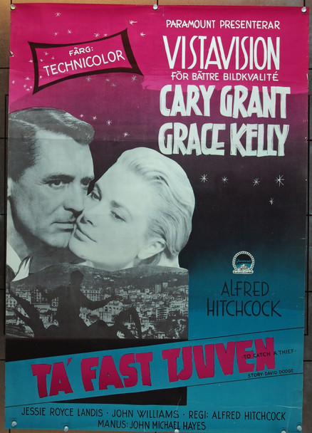 TO CATCH A THIEF (1955) 7269 Paramount Pictures Original Swedish Poster   27x39  Rolled