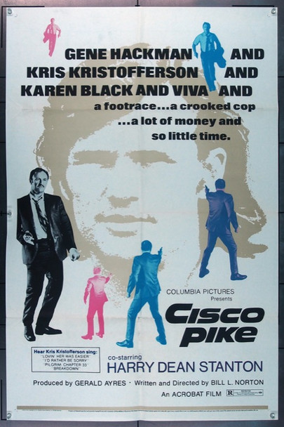 CISCO PIKE (1971) 10940 Movie Poster  Kris Kristofferson  Gene Hackman  Bill L. Norton Original Columbia Pictures One Sheet Poster (27x41).  Folded.  Very Fine Plus Condition.