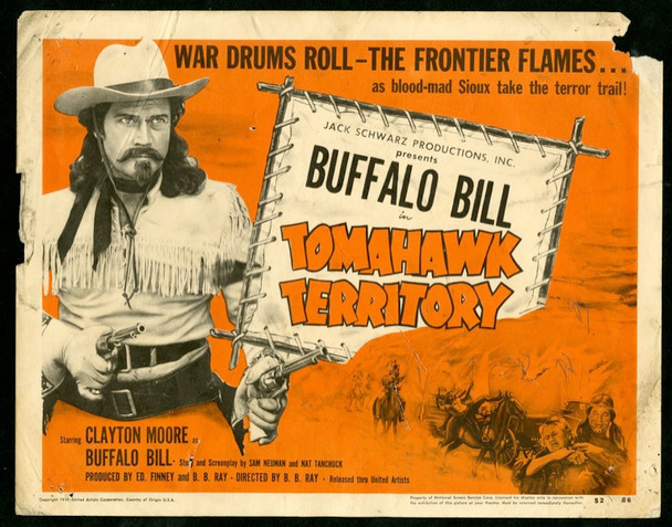 BUFFALO BILL IN TOMAHAWK TERRITORY (1952) 19231 Movie Poster   Original United Artists Title Lobby Card  (11x14)  Fair Condition