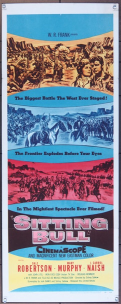 SITTING BULL (1954) 19092 Original United Artists Insert Poster (14x36).  Folded.  Very Fine Condition.
