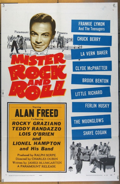 MISTER ROCK AND ROLL (1957) 8690 Original Paramount Pictures One Sheet Poster (27x41).  Folded.  Very Fine Plus Condition.