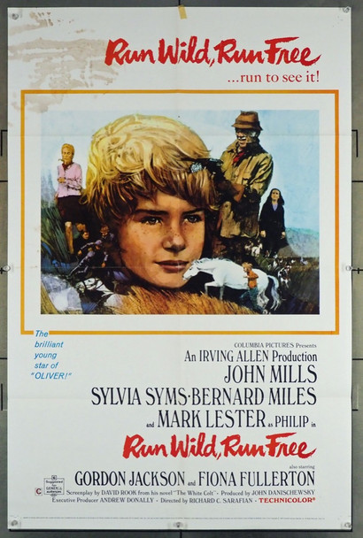 RUN WILD, RUN FREE (1969) 26129 Columbia Pictures Original One Sheet Poster  27x41  Folded  Fair Condition