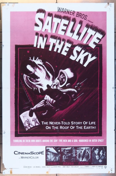 SATELLITE IN THE SKY (1956) 26130 Movie Poster  Kieron Moore  Lois Maxwell  Donald Wolfit  Bryan Forbes Original Warner Brothers One Sheet Poster  27x41  Folded  Very Good Condition