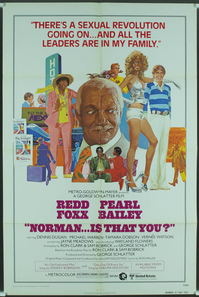 NORMAN...IS THAT YOU? (1976) 3774 Movie Poster  LGBTQ/Black Comedy  Pearl Bailey  Redd Foxx  Dennis Dugan Michael Warren  Tamara Dobson  Vernee Watson  George Schlatter  Art by Robert McGinnis Original MGM One Sheet Poster (27x41). Folded. Very Fine Condition.
