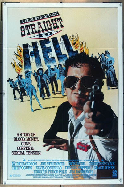 STRAIGHT TO HELL (1987) 1551 Authentic One-Sheet Movie Poster  Very Fine  Alex Cox Original Island Pictures One-Sheet Poster  (27x41) Folded  Very Fine Plus Condition