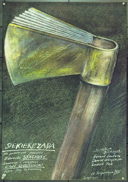 AXILIAD (1986) 22375 Original Style B Polish Poster (26x37).  Pagowski Artwork.  Unfolded.  Very Fine.