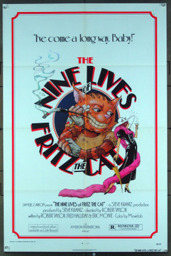 NINE LIVES OF FRITZ THE CAT, THE (1974) 2989 Movie Poster (27x41) Animation    American International Original One-Sheet Poster (27x41).  Folded.  Very Fine Condition.