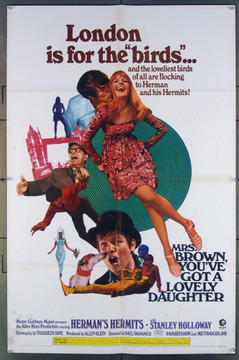 MRS. BROWN, YOU'VE GOT A LOVELY DAUGHTER (1968) 18542 Original MGM One Sheet Poster (27x41).  Folded.  Fine Plus Condition.