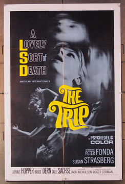 TRIP, THE (1967) 18568 Movie Poster (27x41) Jack Nicholson Peter Fonda  Susan Strasberg  Bruce Dern  Dennis Hopper  Roger Corman  LSD Movie! American International Original One-Sheet Poster (27x41)  Folded  Very Fine Condition