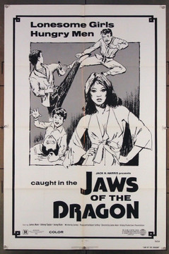 JAWS OF THE DRAGON (1976) 26900 Worldwide Entertainment Original One-Sheet Poster  (27x41)  Folded  Fine Plus to Very Fine Condition