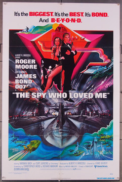 SPY WHO LOVED ME, THE (1977) 16274 United Artists Original One-Sheet Poster (27x41) Folded  Fine Plus Condition  Art by Bob Peak