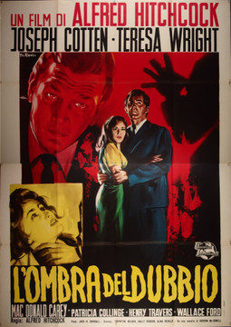 SHADOW OF A DOUBT (1943) 26801 Universal Pictures Original Italian Four Foglio Poster (79x55) Re-release of 1962  Folded Very Fine Condition  Art by Franco Picchioni