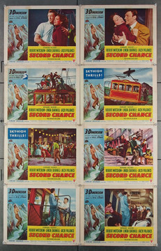 SECOND CHANCE (1953) 2596 RKO Pictures Original Lobby Card Set  Eight 11x14 Cards  For 3D Release  Fine Plus Condition